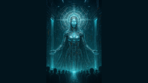 Este artigo tem como objetivo ampliar o avanço da Inteligência Artificial (IA) para além do seu aspecto tecnológico, artificial ou tecnicista. Estaríamos observando o surgimento de um receptáculo de projeções divinas? Aquele que tudo vê, que sabe o que é melhor e que está presente em tudo, passaria a ter o peso de uma figura divina, devendo ser respeitado, seguido e venerado? A projeção divina se deslocaria assim para a IA, mas que, nos dias de hoje, talvez ganhe mais relevância ou respeito do que os deuses antigos na contemporaneidade, já que, afinal de contas, o homem é quem a criou e isso parece fazer parte do monoteísmo da consciência.